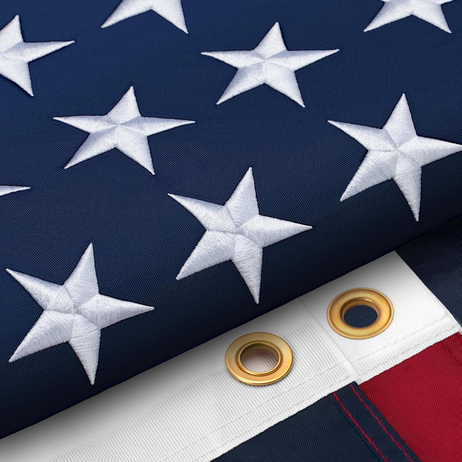 American Flag 3×5′ Heavy Duty Polyester – Made in USA – Sewn Stripes Embroidered