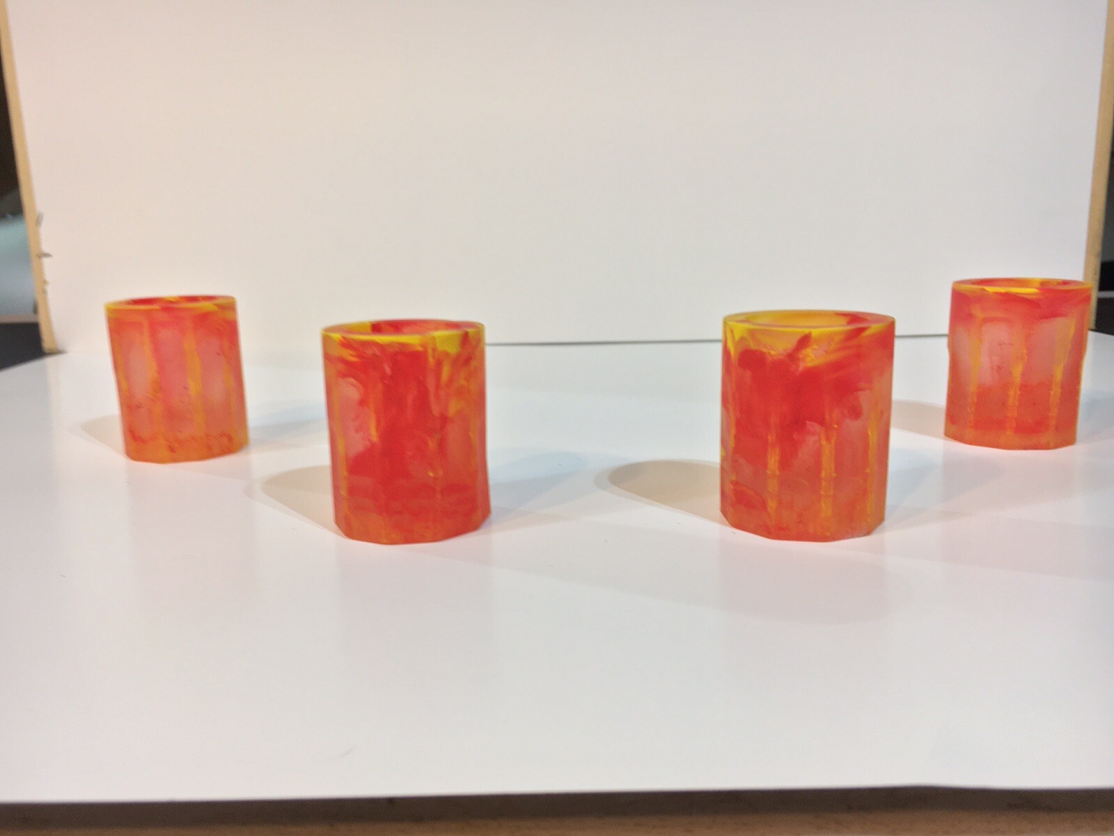 Set of 4 Handmade Resin Shot Glasses Made In USA BPA Free Food Grade