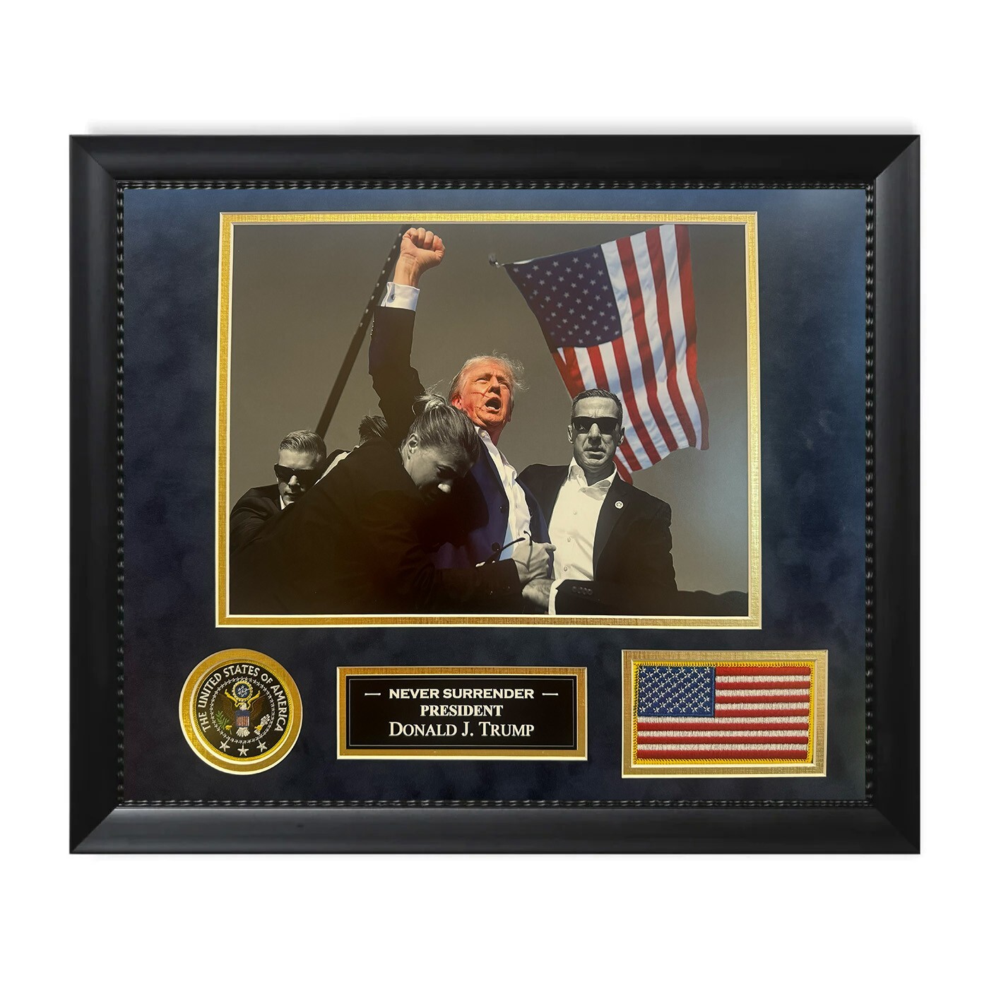 President Donald J. Trump Assassination Attempt Photograph Framed To 16×20 USA