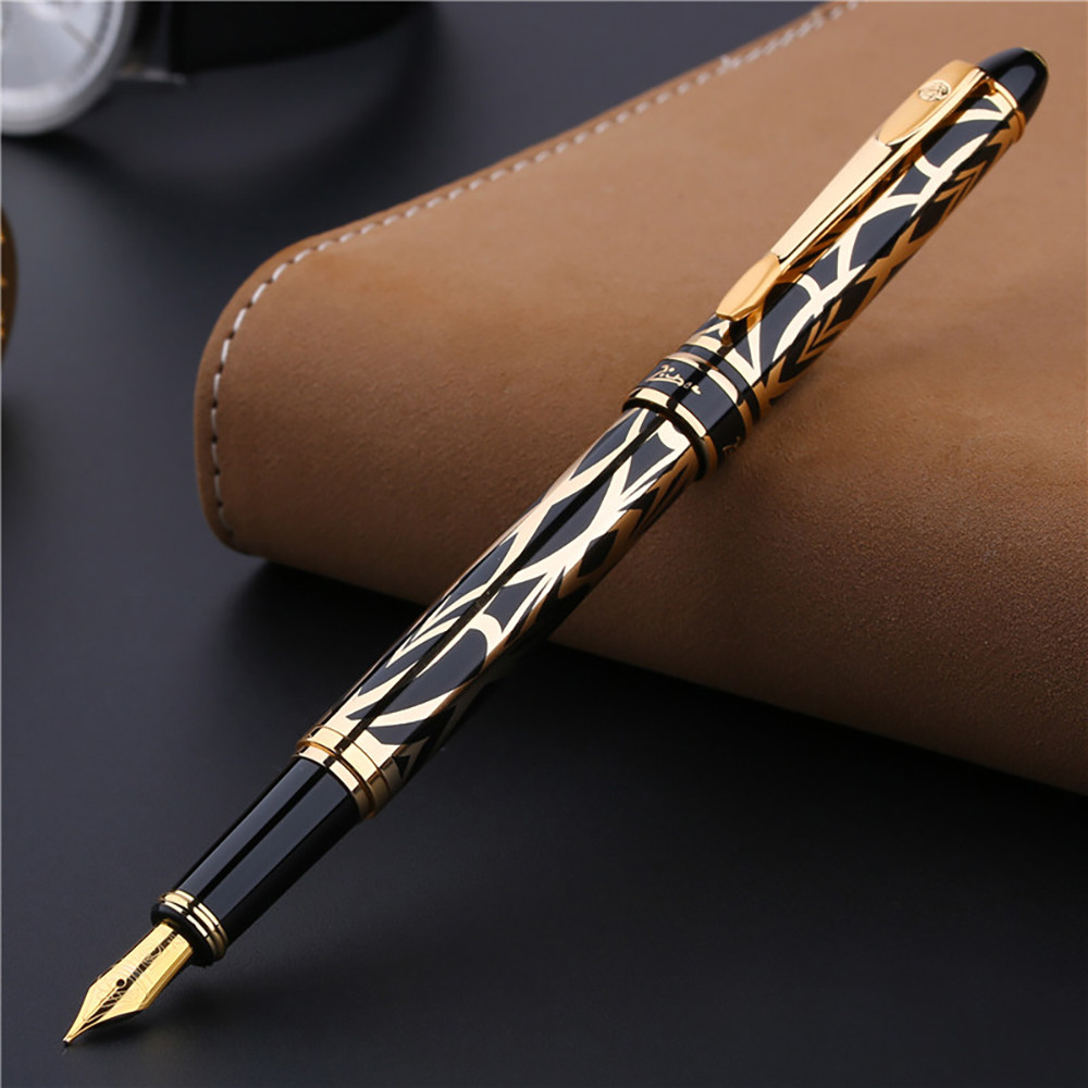 Picasso 901 Amorous Feeling of Paris Fountain Pen 18KGP F Nib Black & Golden