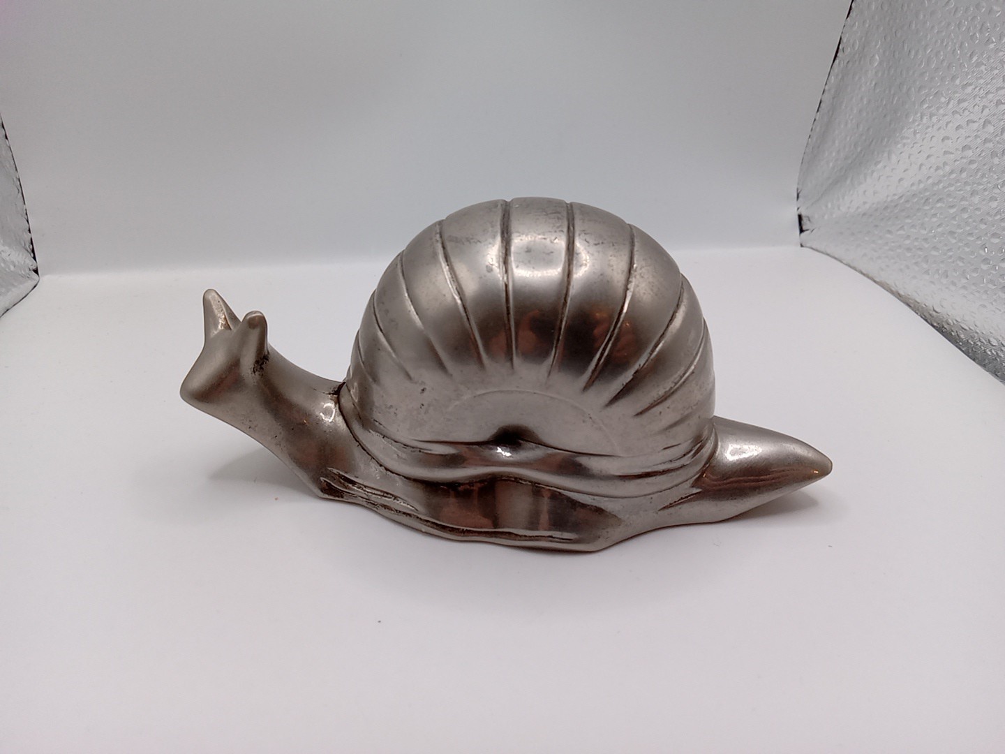 Vintage 60’s Silver Plated Zinc Alloy Snail Salt Cellar, Butter Dish Lid Hinged