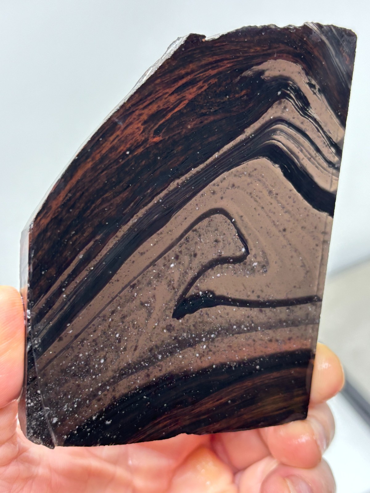 Tri-flow Sheen/Lace Obsidian Slab Lapidary Cabbing Knapping Combo ship avail