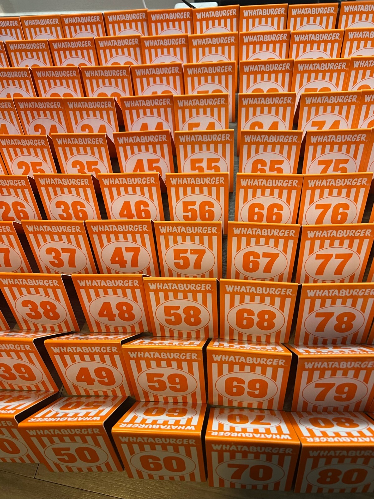 Whataburger Table Tent Markers – Individual Restaurant Order Numbers