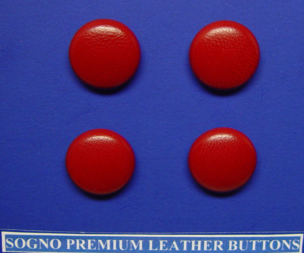 4 REPLACEMENT BUTTONS FOR VINTAGE OUTFITS 21MM BURGUNDY RED SOFT LEATHER