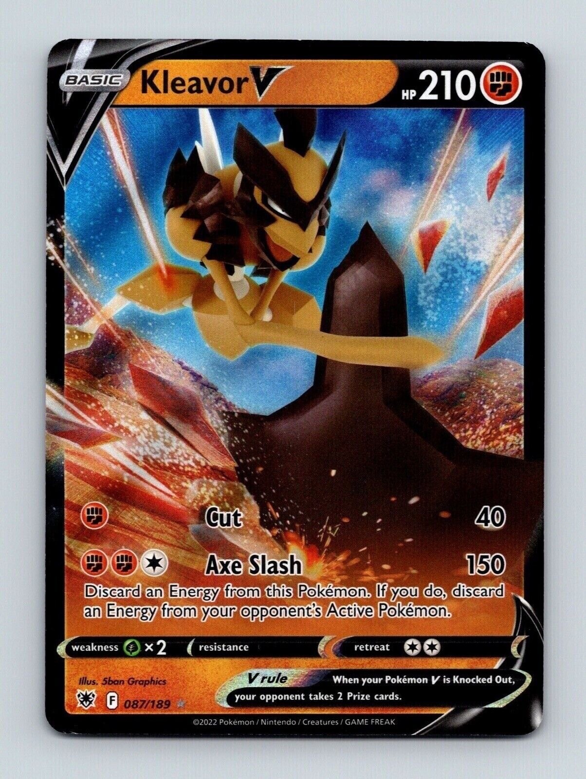 Kleavor V 087/189 Holo Full Art Rare Astral Radiance Pokemon Trading Card TCG NM