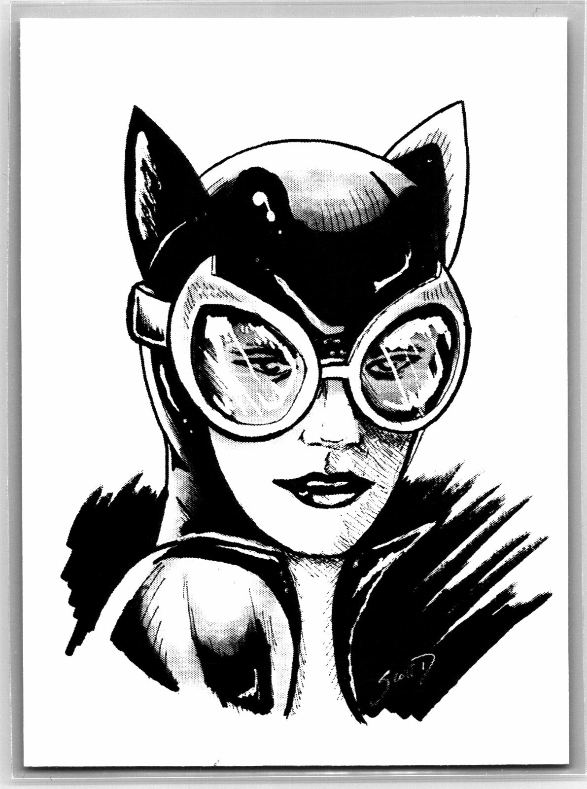 Catwoman Sketch Card – Scott Sketches Fan Art Trading Card