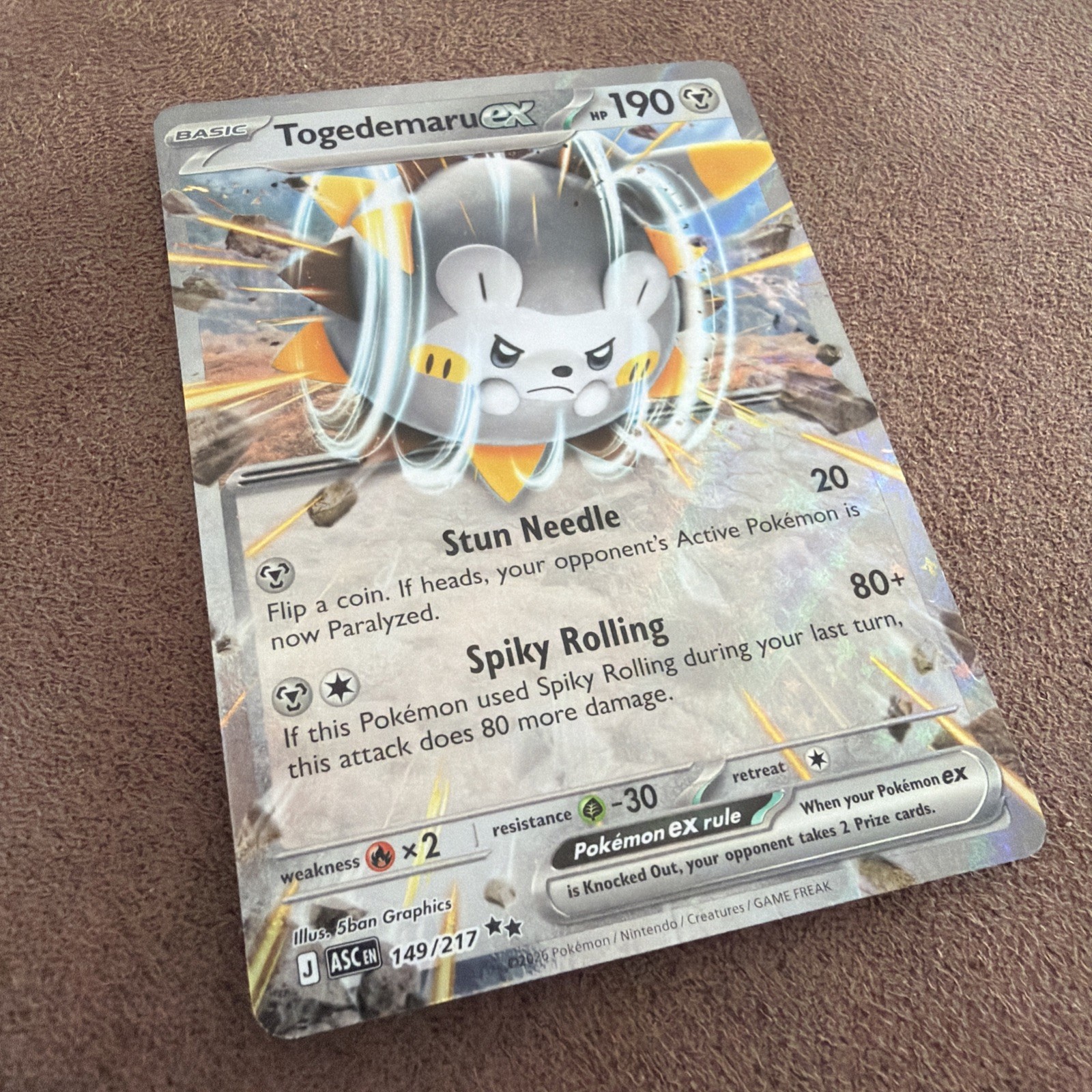 Pokemon – 149/217 – Togedemaru ex – Ascended Heroes