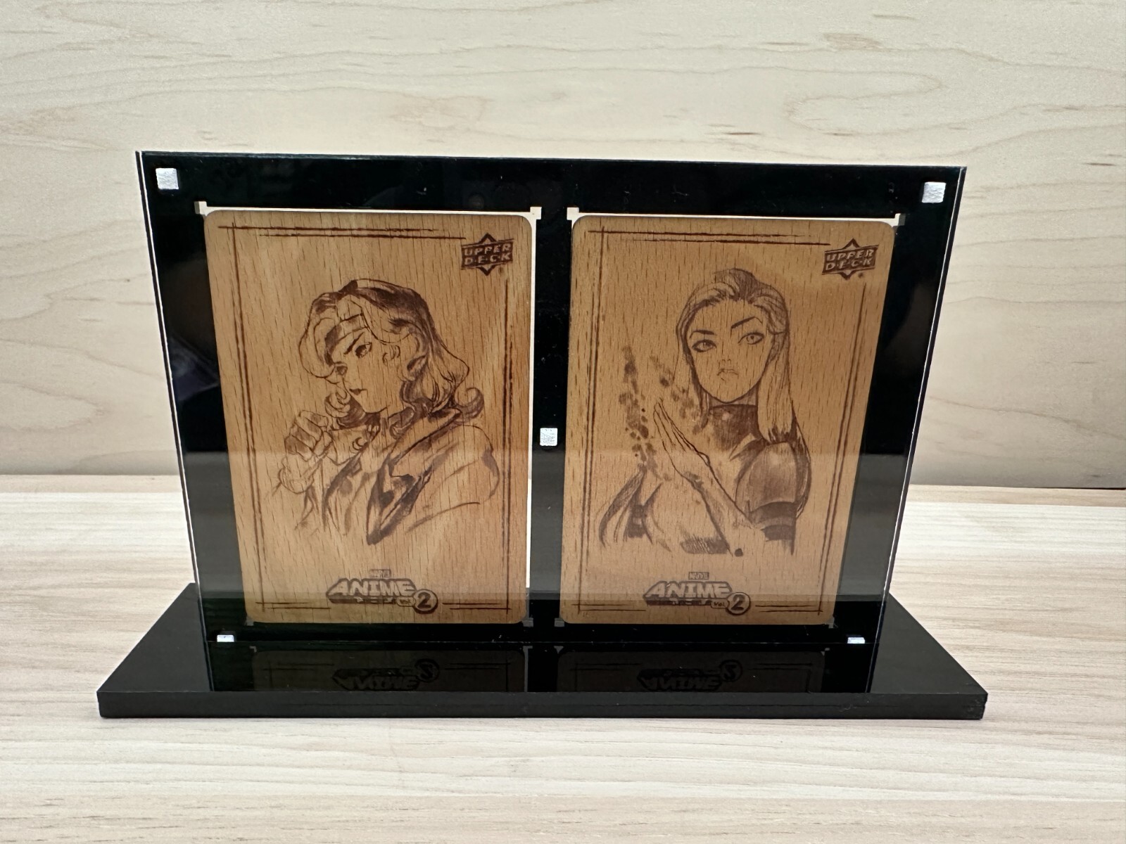 UD Marvel Magnetic Dual 2 Card Holder W/Display Stand 140pt Horizontal Black