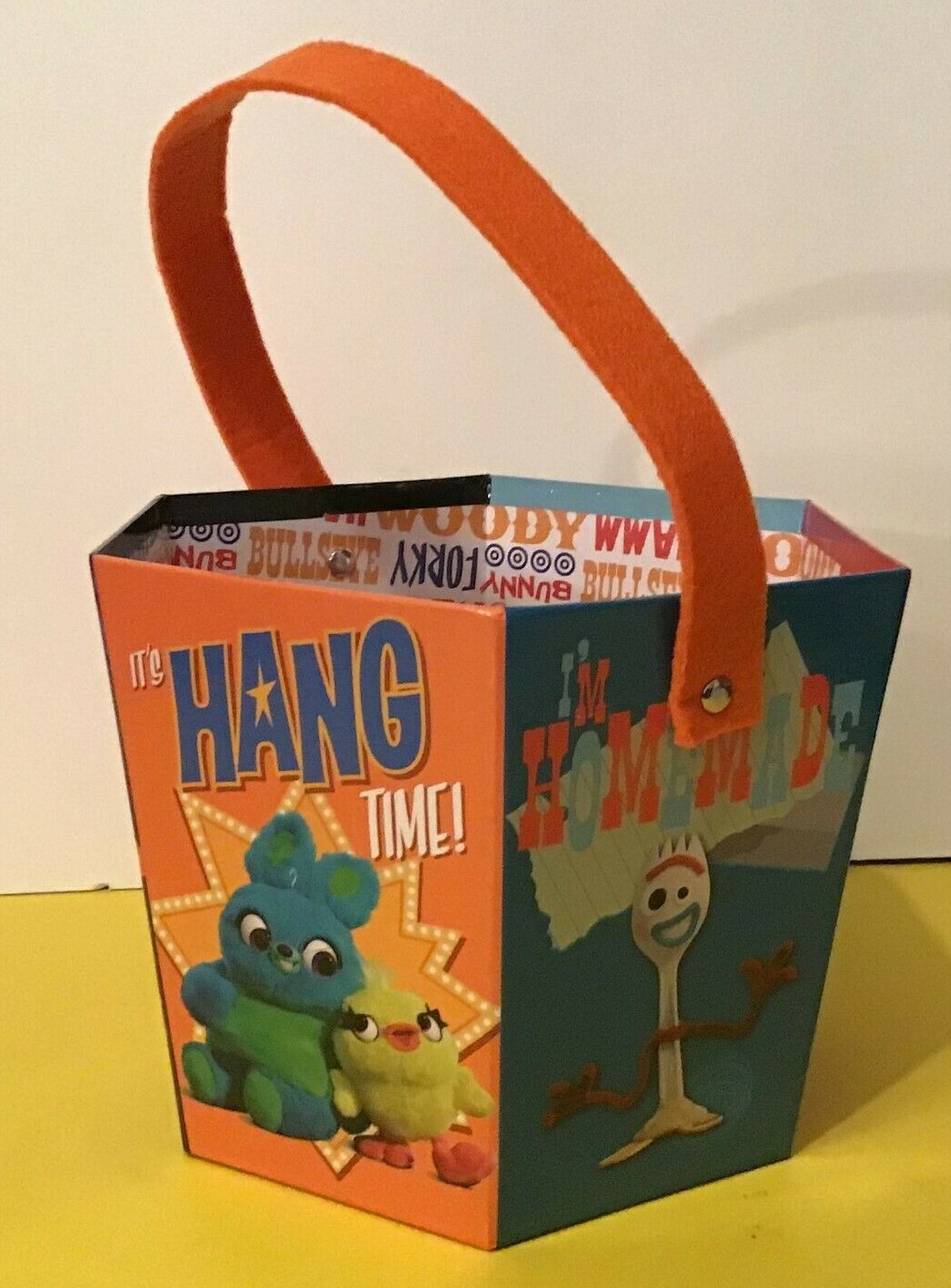 Paperboard Easter/Halloween Candy Bucket Toy Story 4 Forky, Woody +4 8″x 7″