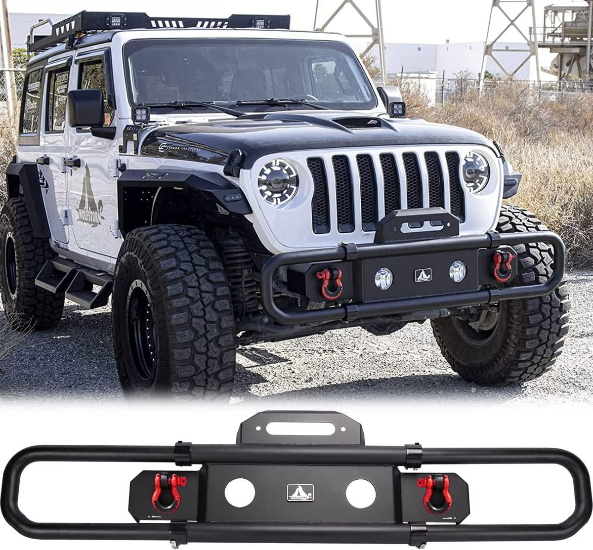 Front Bumper for Jeep 2018-2026 Wrangler JL/JLU Unlimited, 2007-2018 JK/JKU 2020