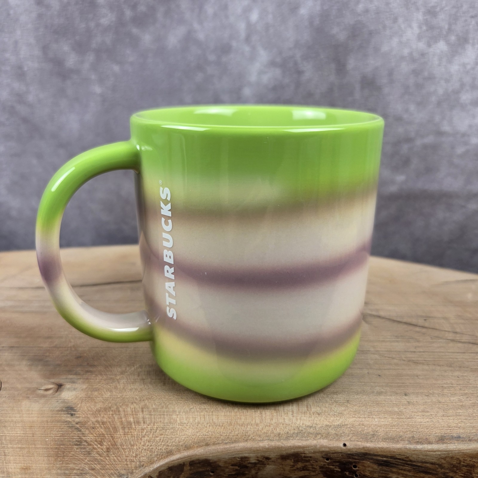 Starbucks 2025 Pink-Green-Purple Vibrant Gradient Ombré Ceramic Mug 14oz