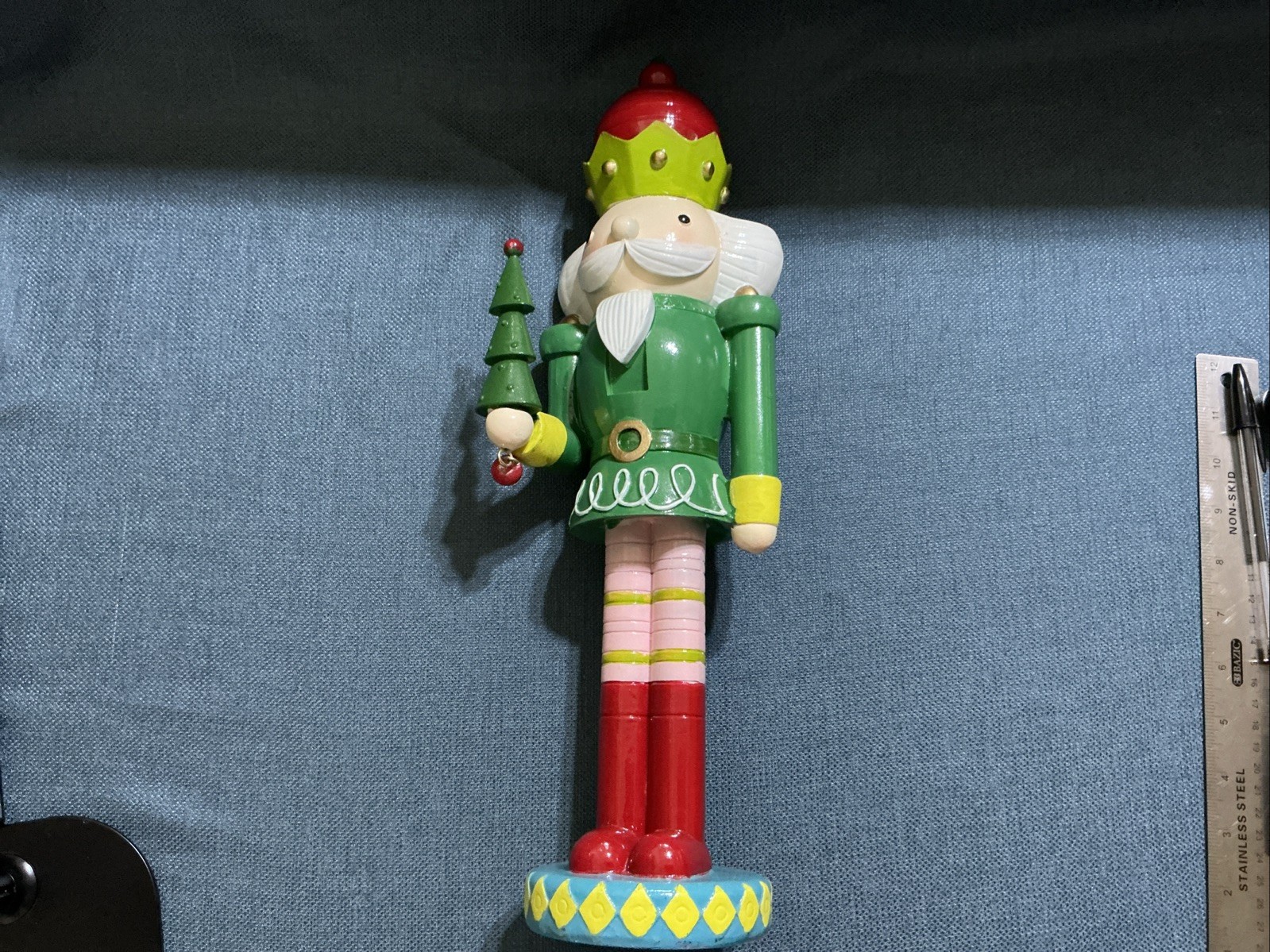 Christmas NUTCRACKER SOLDIER 16.5in Resin Holiday Red Green White With Tree