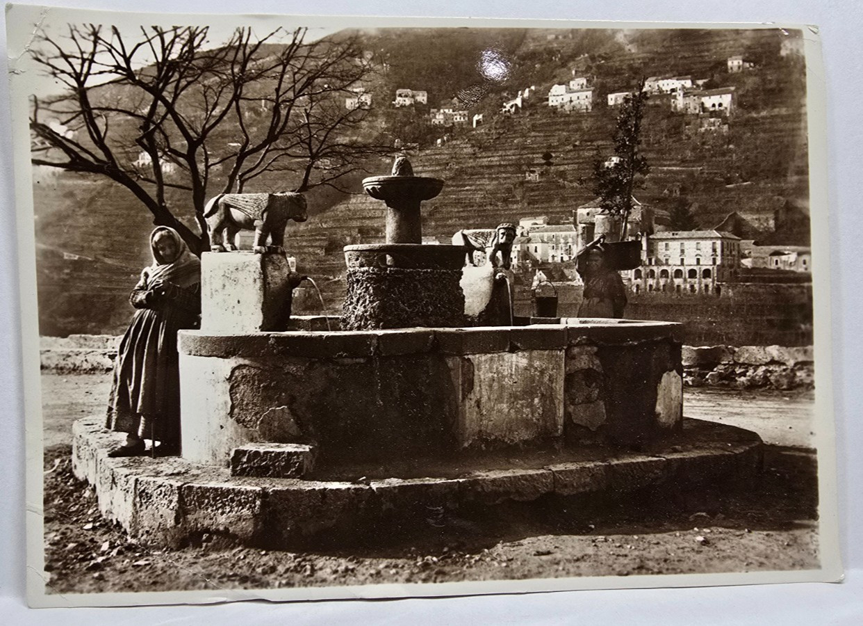 1945 Postcard RAVELLO Italy Fontana Moresca XII Sec. Real Photo RPPC Written