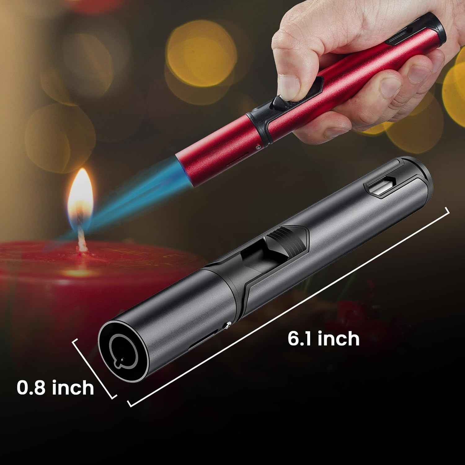 2 Pack Butane Torch Lighter Refillable Jet Flame BBQ Lighter