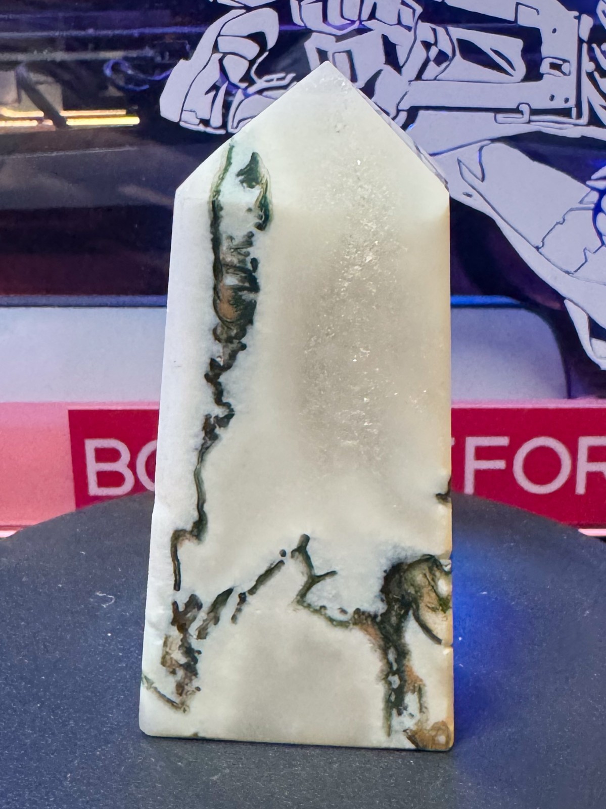 Moss Agate Tower (Rectangle) 3 inches 4.7oz crystal
