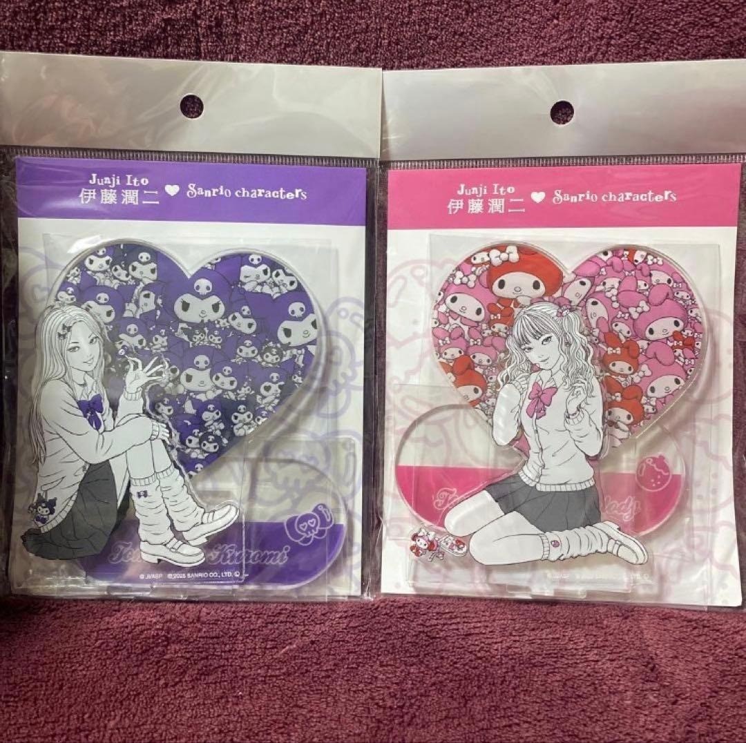 Junji Ito Tomie My Melody and Kuromi Acrylic Stand 2set 2025 NEW JAPAN