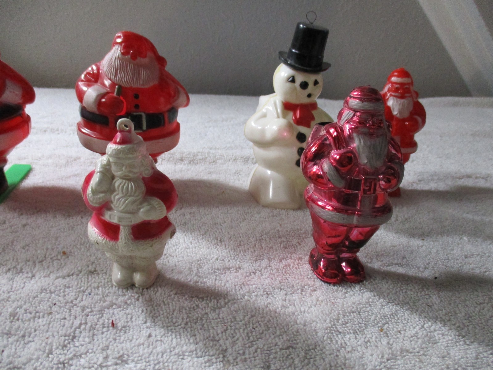9 Vintage Christmas Easter Plastic Candy Container Santa Snowman Boot Rabbit lot