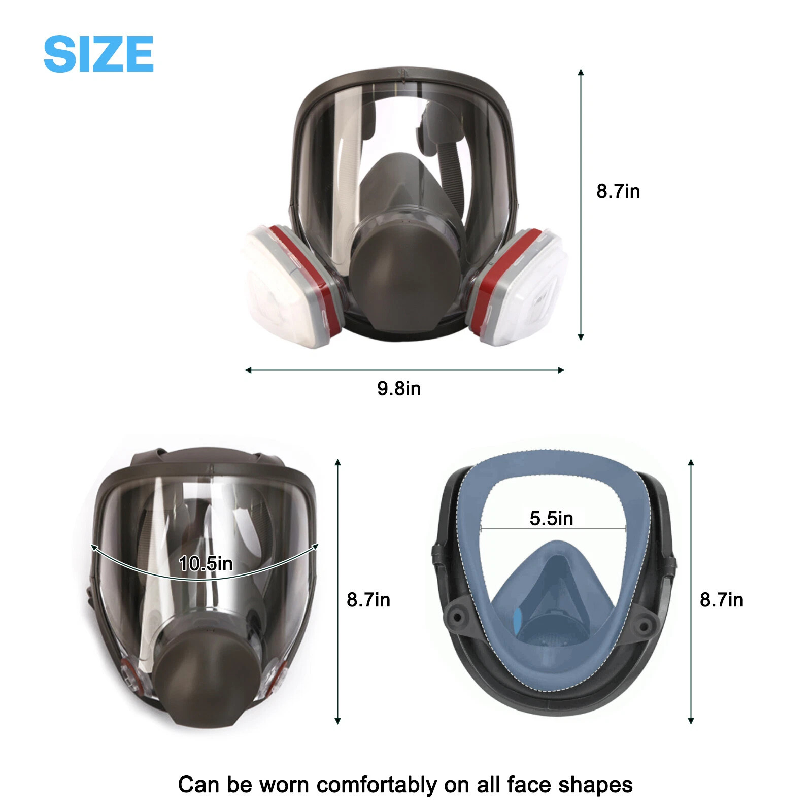 Work Protection Full Face Gas Respirator Against Dust Decoration Car Spraying