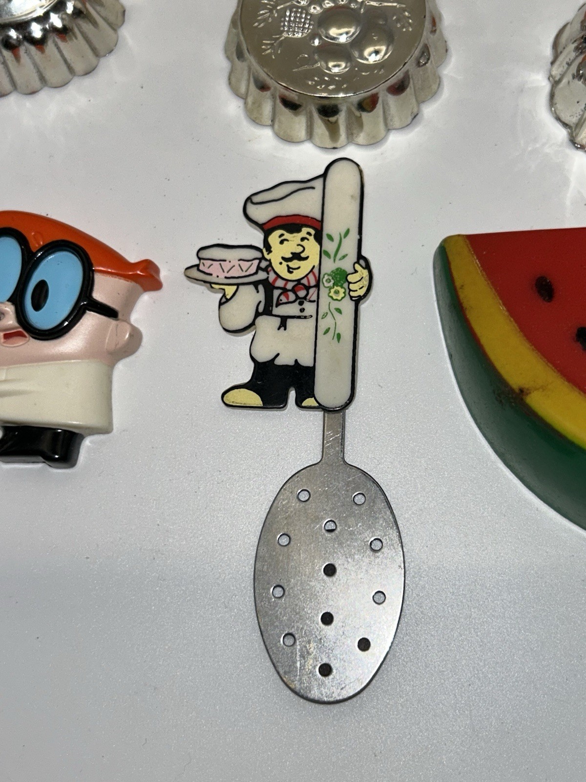 Vintage Kitchen Refrigerator Magnets Large Fruit Arjon Pans Chef Lot Of (9)