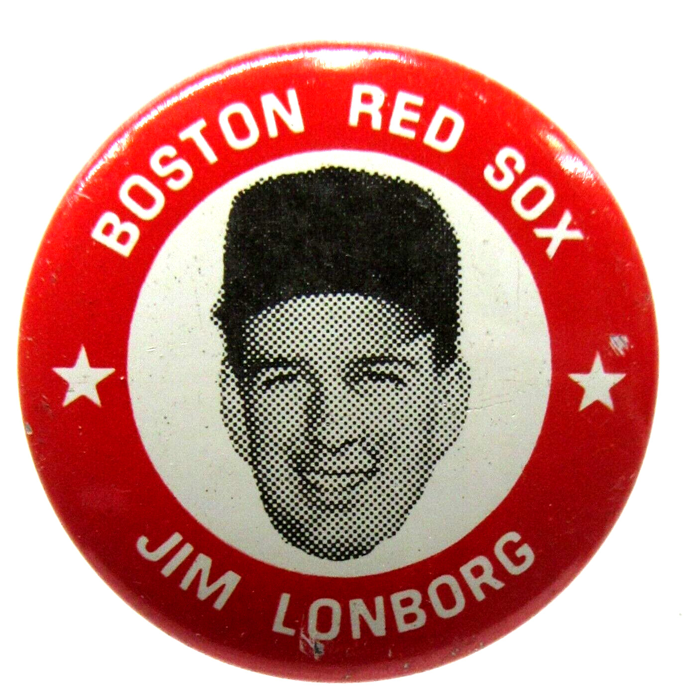 original JIM LONBORG Boston Red Sox 1969 MLBPA baseball pinback button