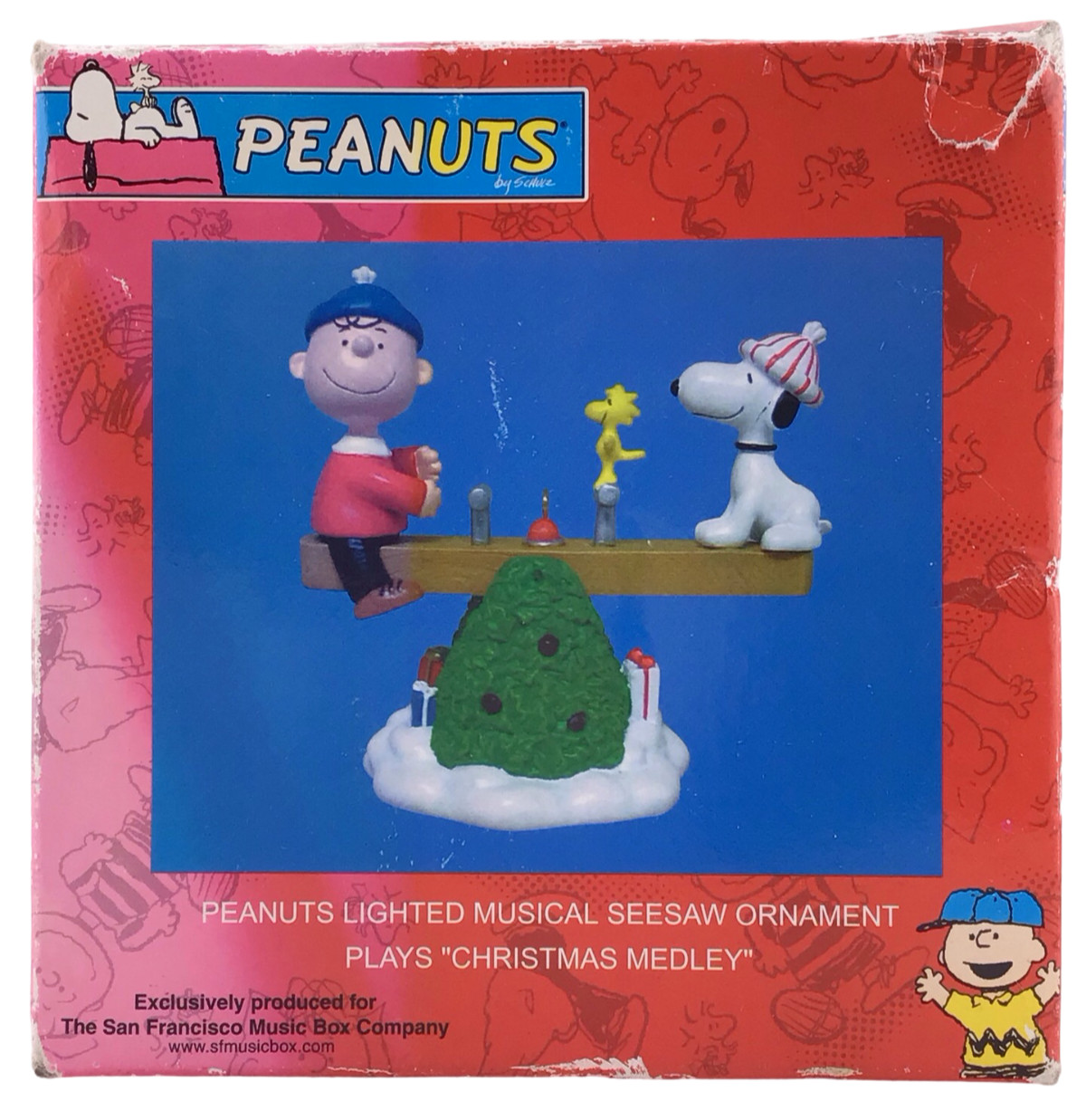 Kurt S. Adler Holiday Christmas Ornaments Peanuts Lighted Musical Seesaw