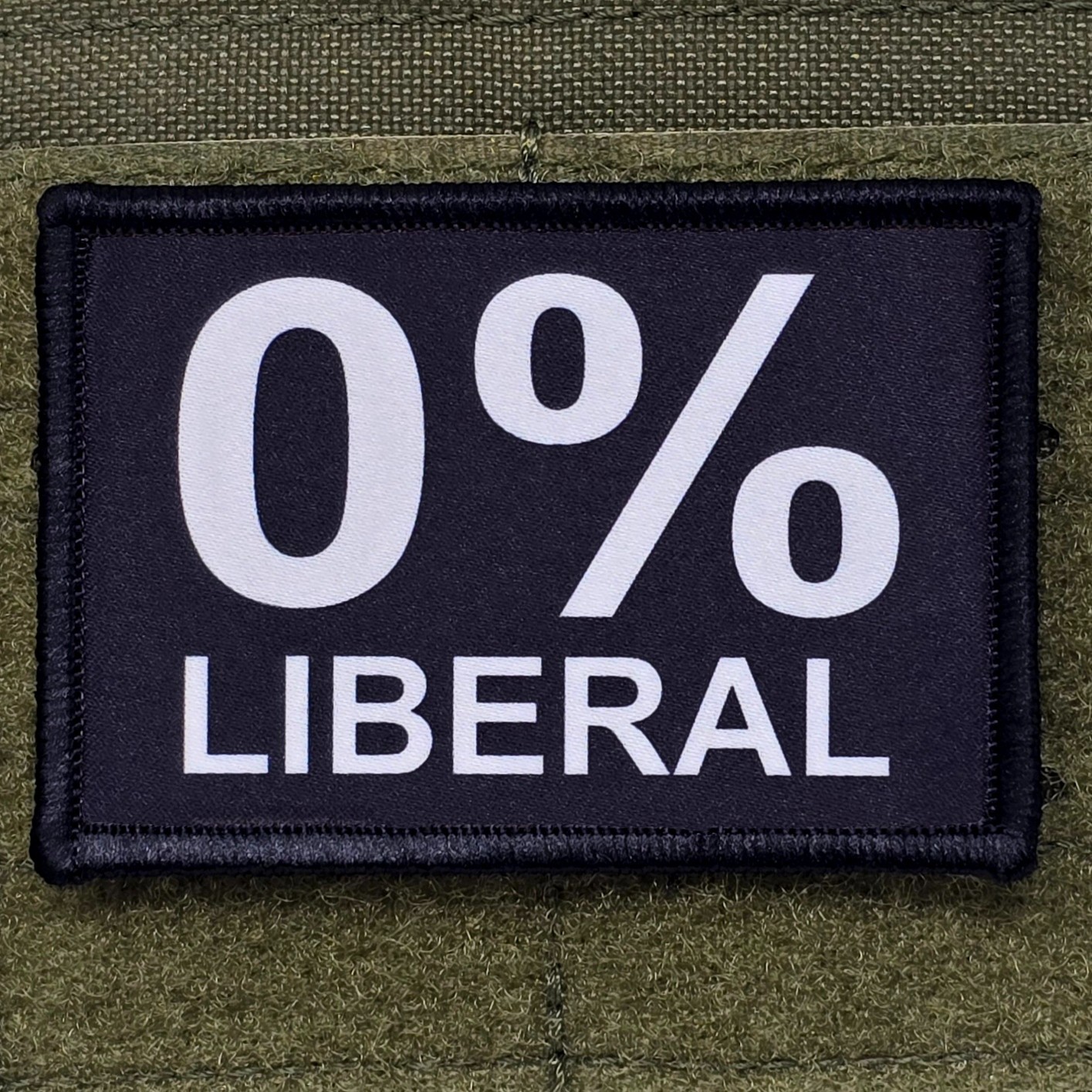 0 Percent Liberal Patch Moral Tactical Meme Military Army USA Hook & Loop 3×2