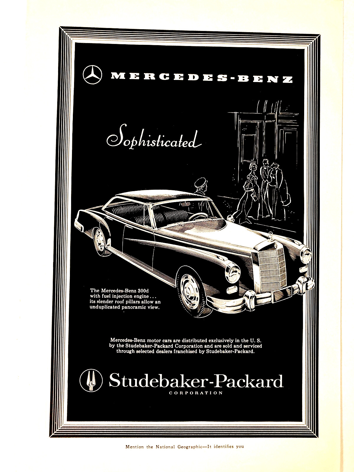 1958 Mercedes Benz 300D Print Ad Sophisticated