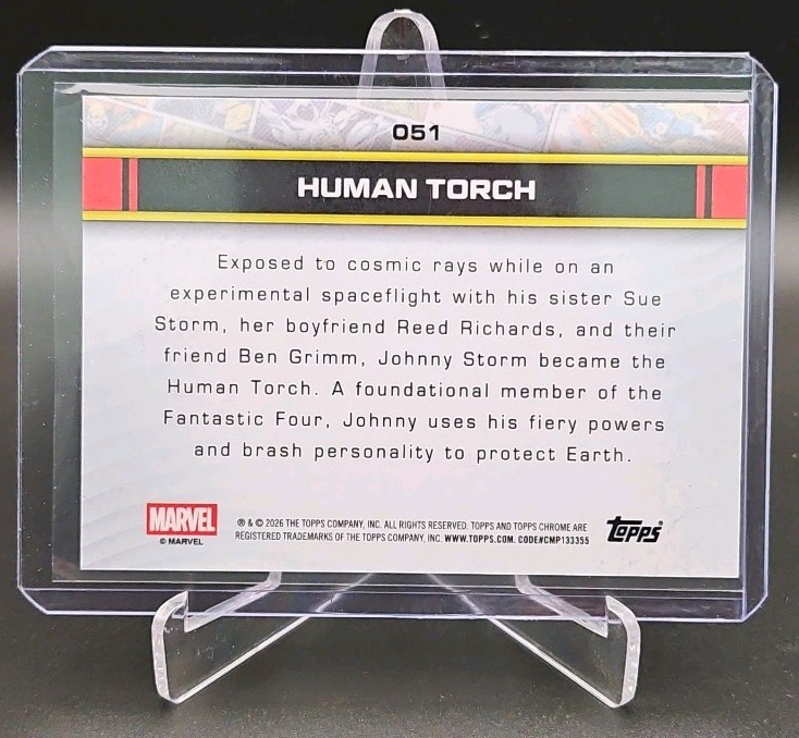 2026 Marvel Topps Chrome – Human Torch – True Gold Refractor #/50