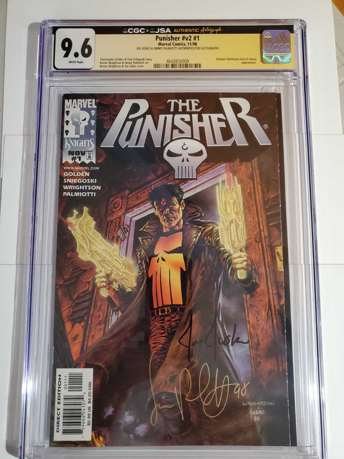 Punisher V2 #1 CGC/JSA 9.6 White Pages Joe Jusko & Jimmy Palmiotti Autographs
