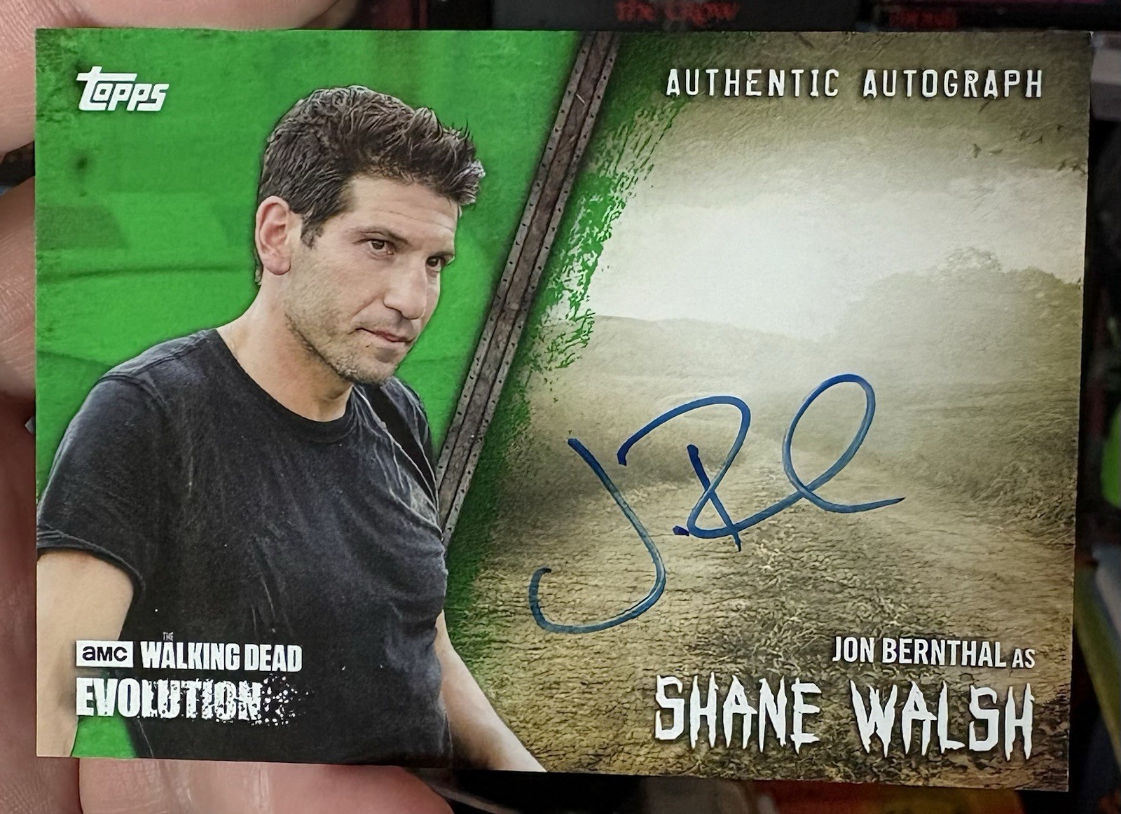 Topps 2017 Walking Dead Evolution Autograph Auto A-JBE Jon Bernthal 11/25 Green