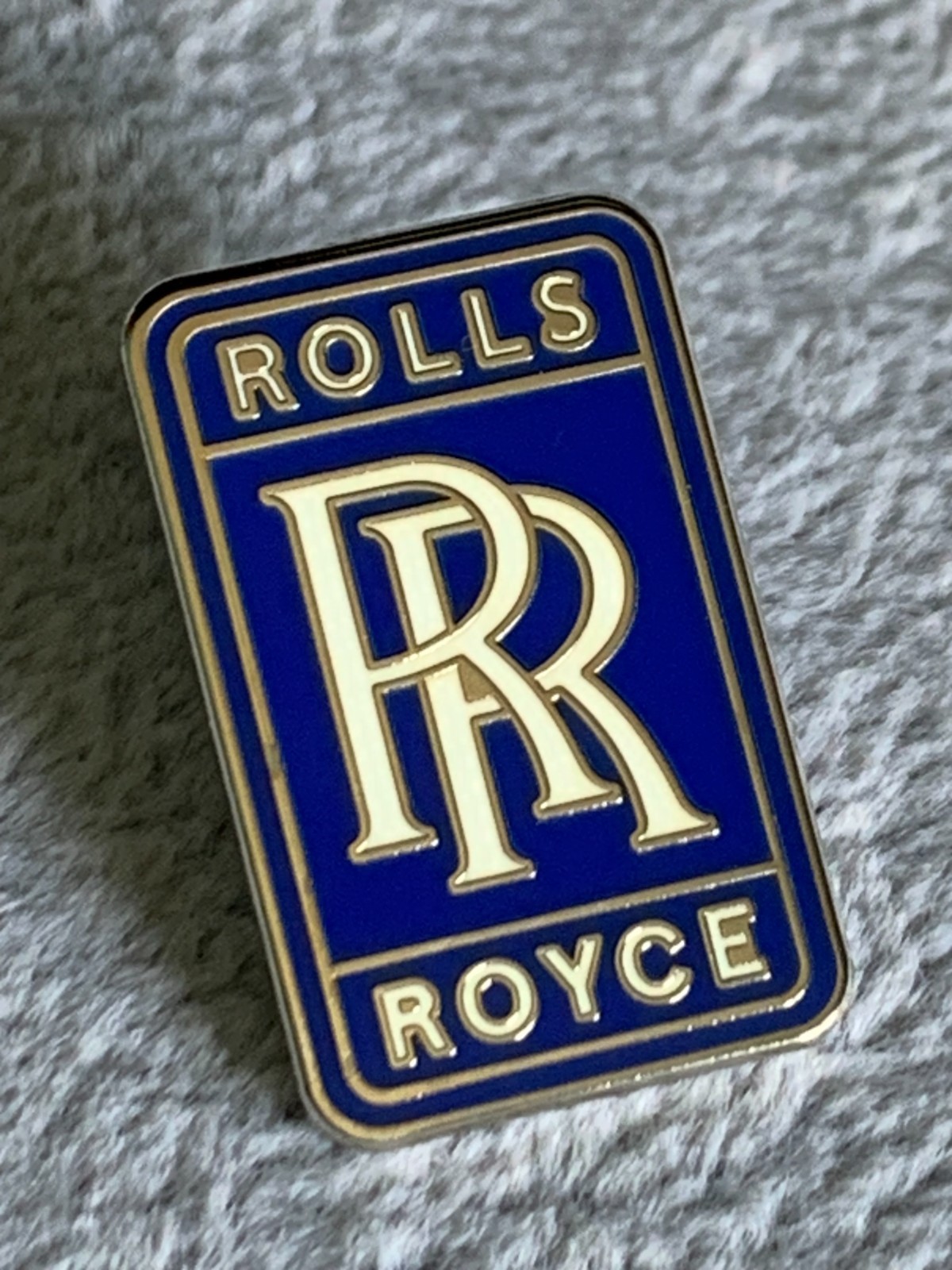 Blue and White Rolls Royce Insignia Lapel Pin Badge