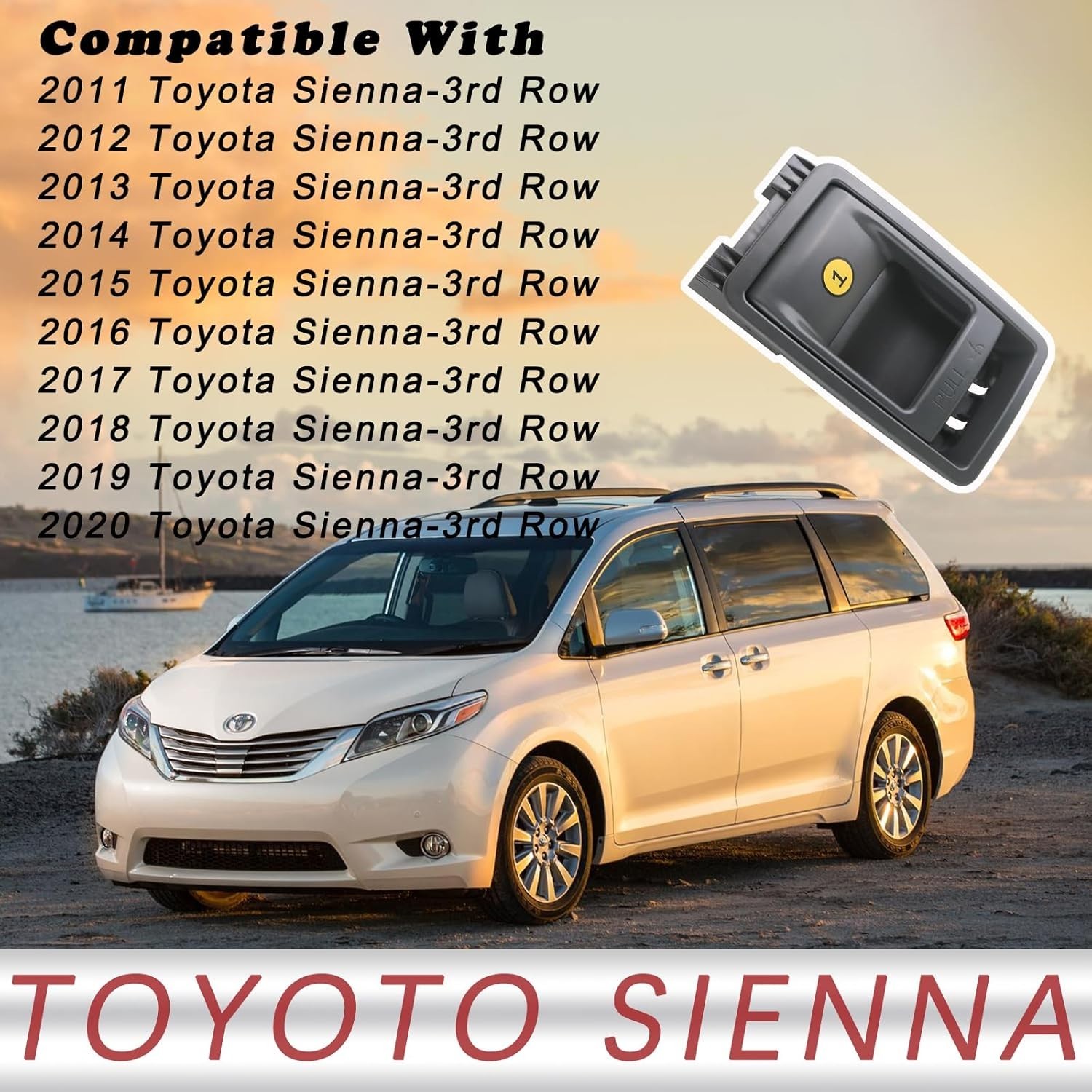 Folding Seat Latch Release Handle | Compatible with 11-20 Toyota Sienna Replaces