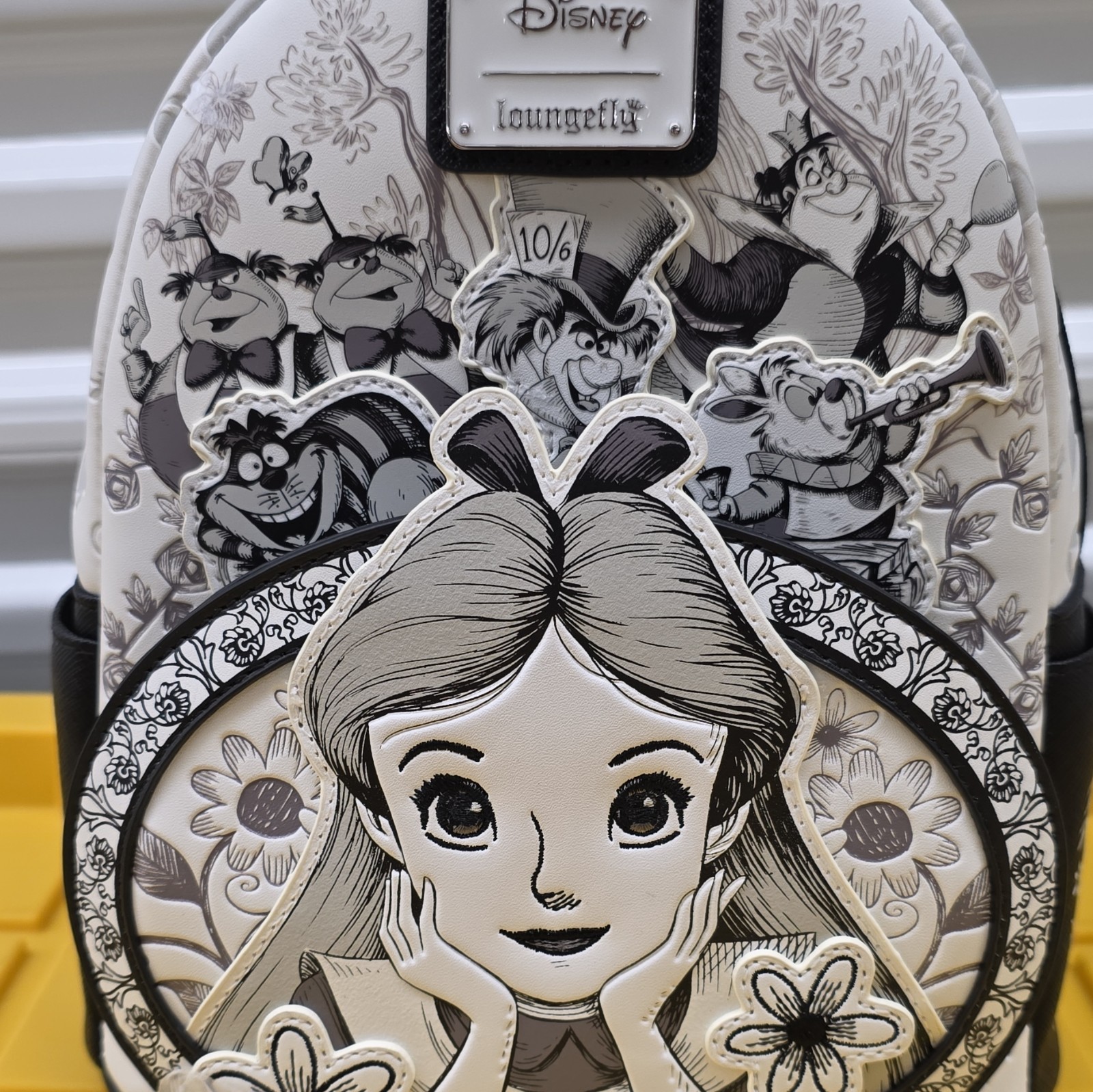 Loungefly Disney Alice in Wonderland Sketch Mini Backpack White Black