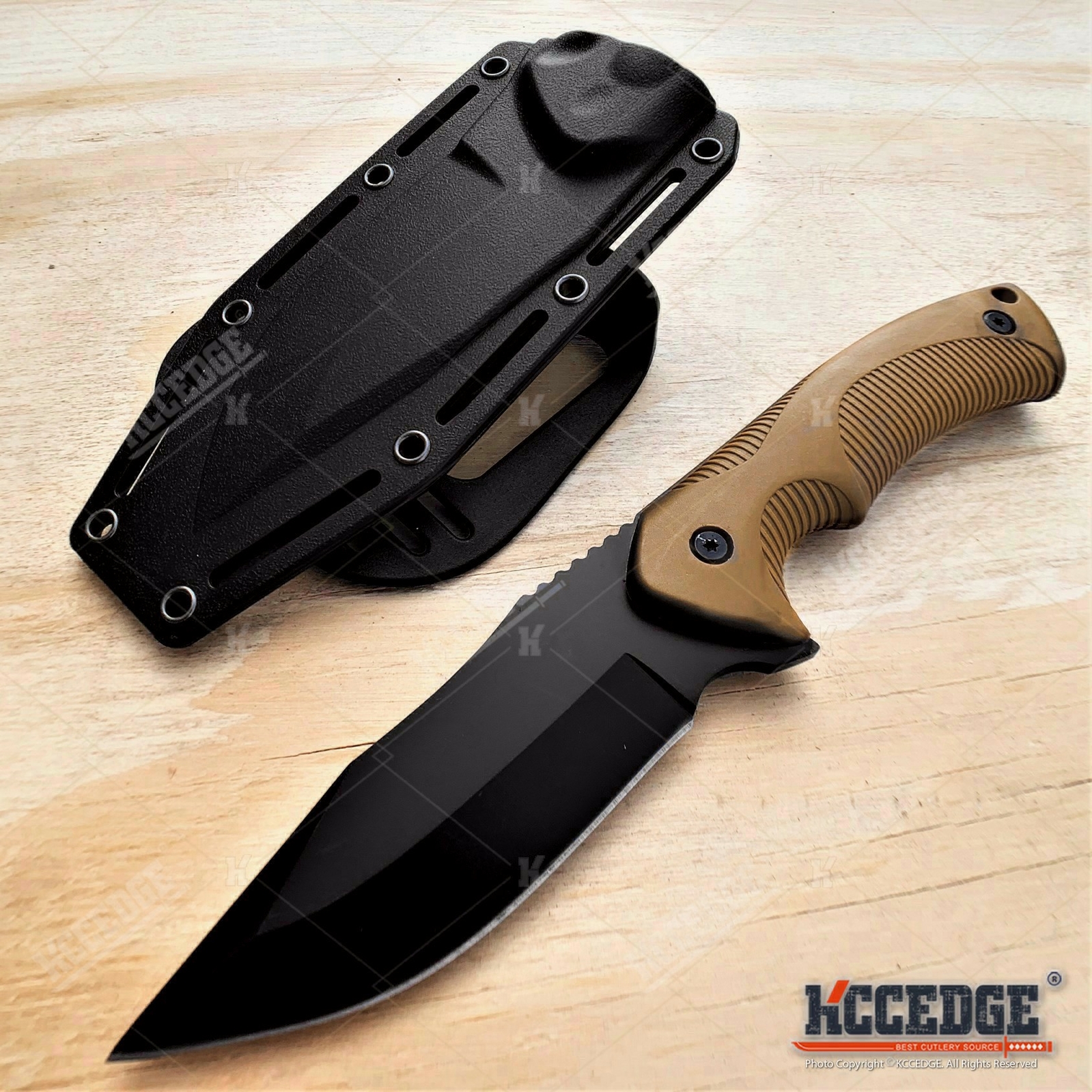 9″ Survival Knife FIXED BLADE KNIFE w/ Kydex Sheath Full Tang 3 Styles 3 Colors