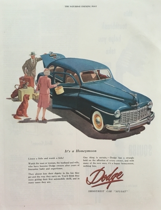 1947 Dodge Honeymoon Dog – 11×14 Vintage Advertisement Print Car Ad LG51