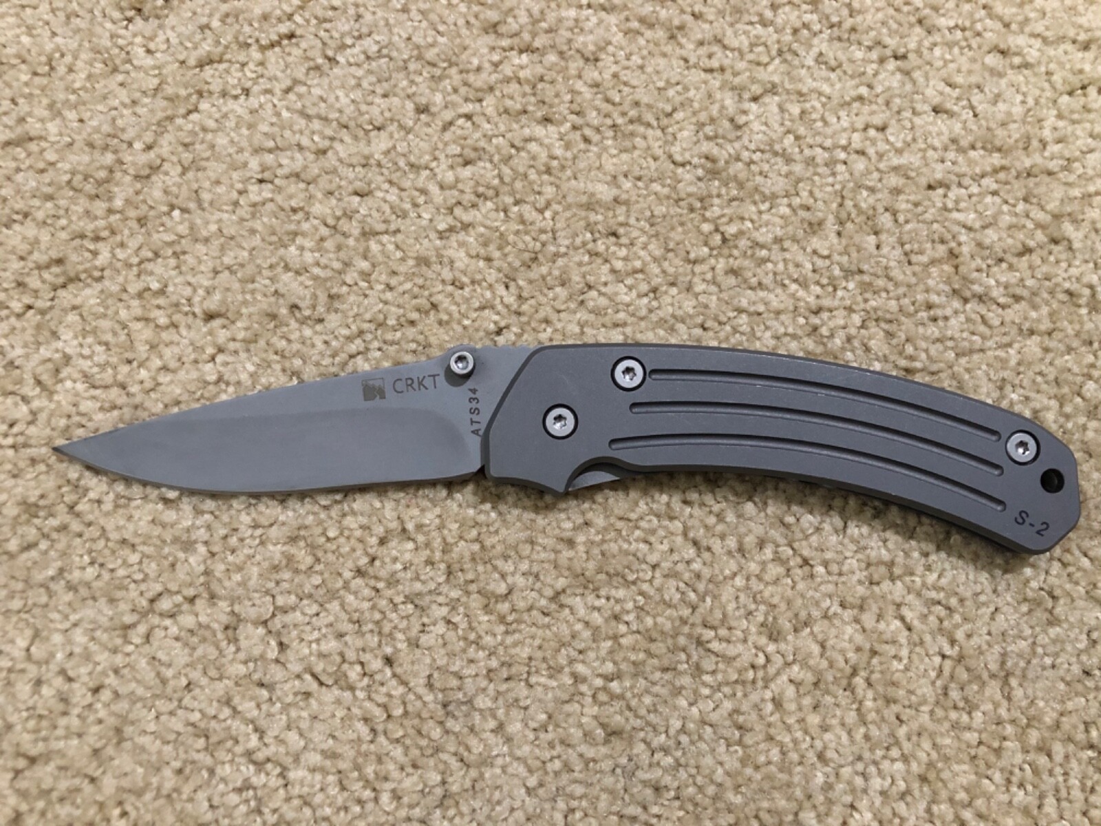 CRKT 7503 S-2 ATS34 6AL4V Titanium frame lock folding knife