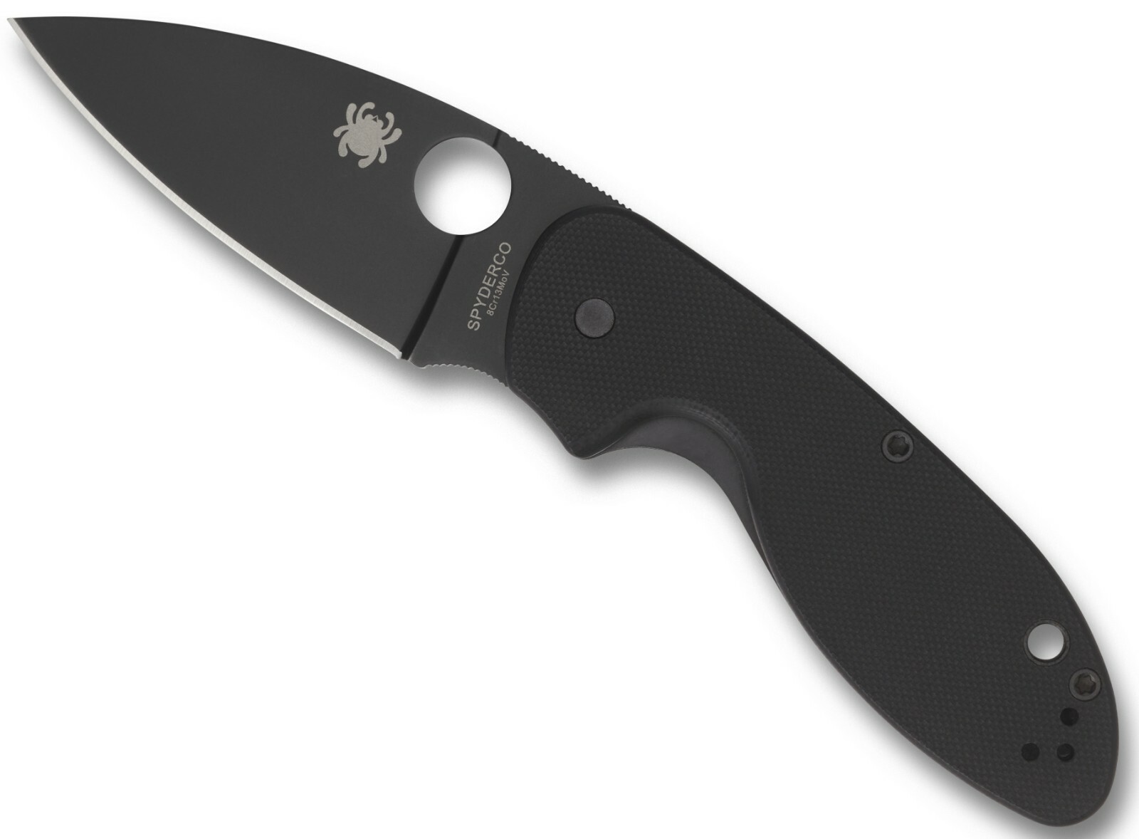 SPYDERCO Efficient Folding Black Oxide Plain Blade Blk G10 Handles C216GPBBK NEW