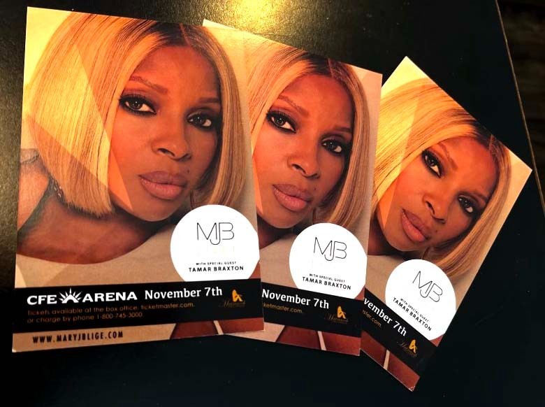 2015 Mary J Blige (3) Promo Photo Cards Lot Tamar Braxton CFE Arena Orlando MJB
