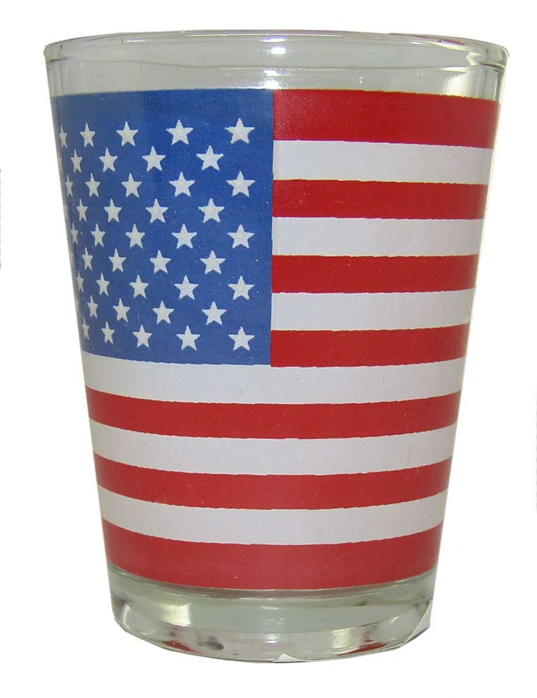 USA United States American Flag Shot Glass Drinking Glass