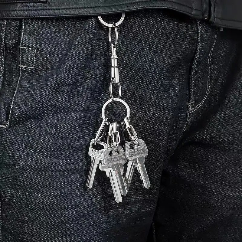 3PCS Detachable Keychain Quick Release Double Ring Key Holder Key Rings
