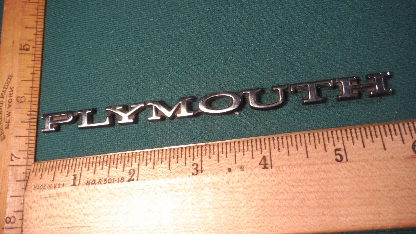 CG71 Plymouth Hood Nose Trunk Emblem Vintage 1972 #28591 BARRACUDA DUSTER 5.5″
