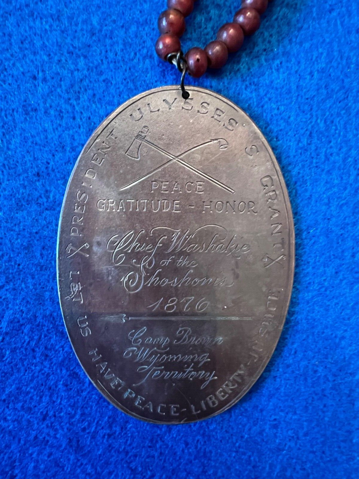 1876 Sterling Silver Chief Washakie Peace Medal