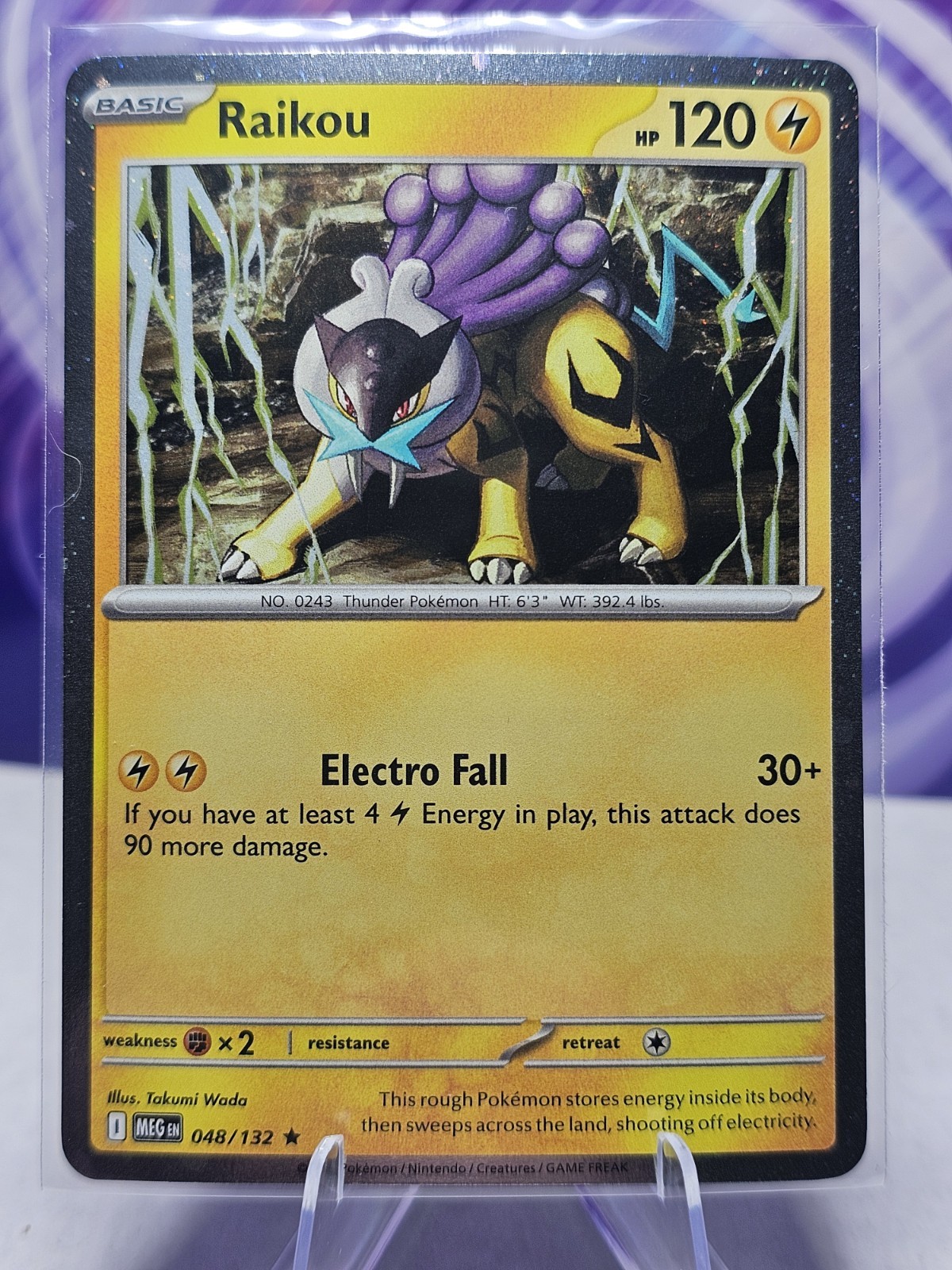 Pokemon TCG Raikou 048/132 Mega Evolution Cosmos Holo NM