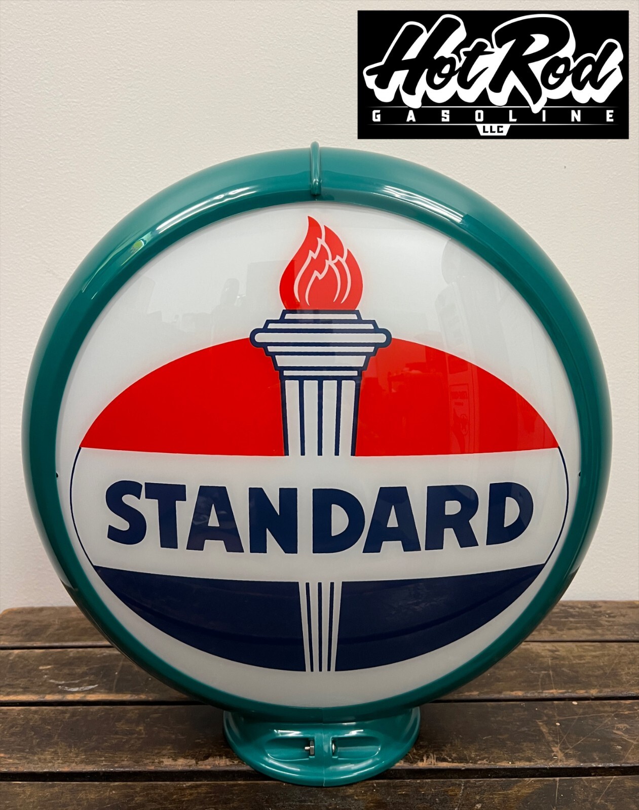 STANDARD Reproduction 13.5″ Gas Pump Globe – (Green Body)