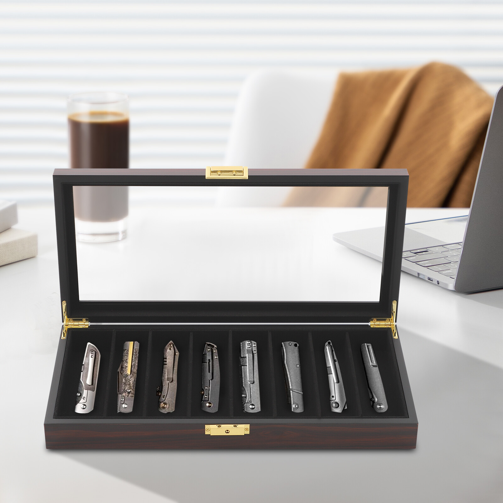 Knife Display Case, Knife Storage Box, Knife Display Case Organizer Rectangular