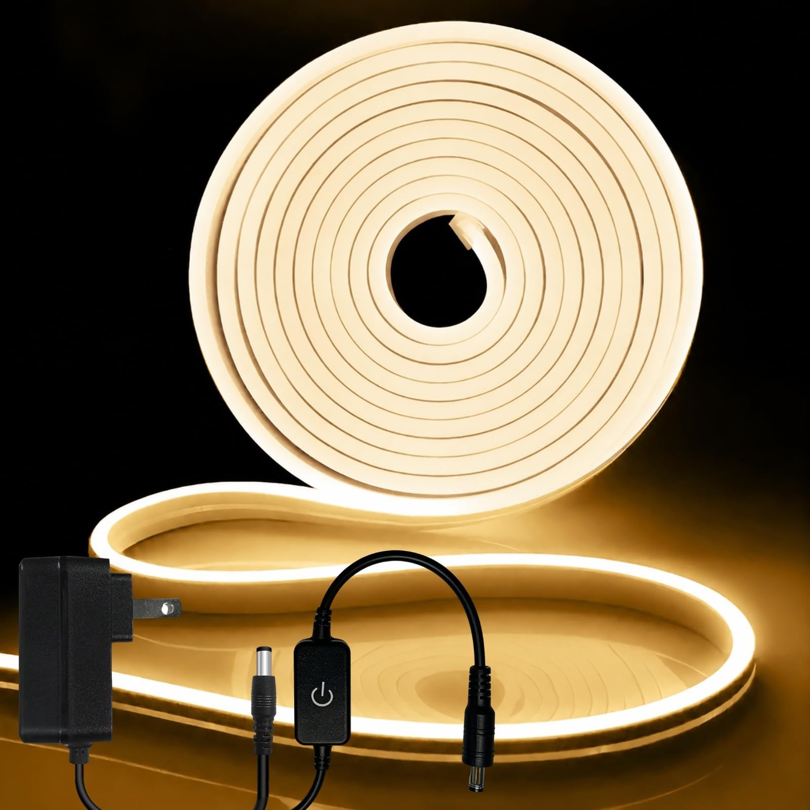 iNextStation Warm White LED Rope Lights 16.4FT/5M DC12V LED Strip Lights, IP6…