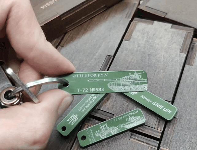 Unique Brutal Mini Keychain, Crafted in Ukraine from Recycled Material