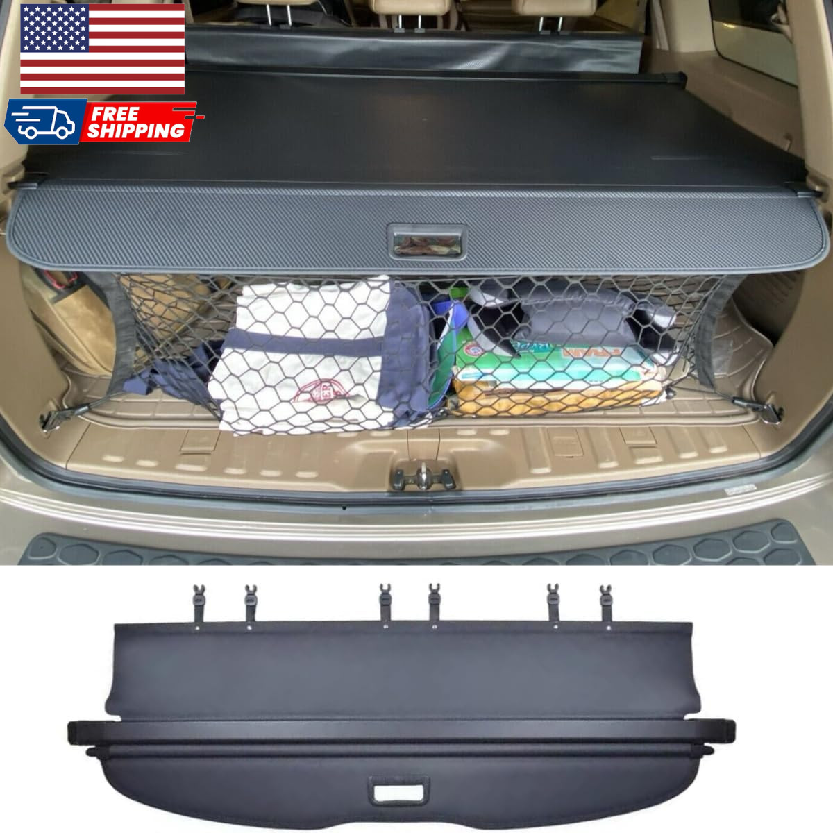 Retractable Cargo Cover Compatible with Honda Pilot 2003-2008 Trunk Accessori…