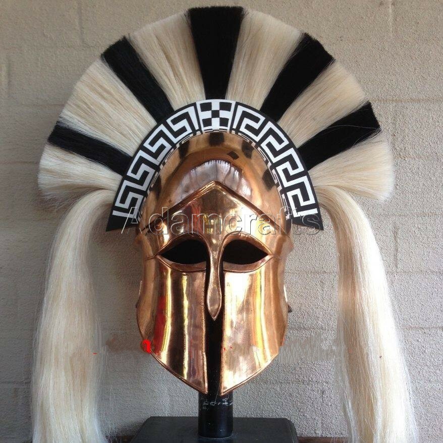 18 gauge Steel Copper Coated Medieval Greek Corinthian Helmet Spartan Helmet TQ