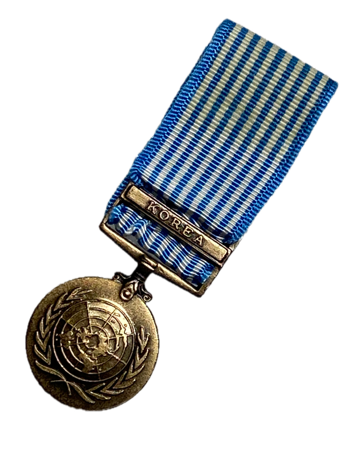 KOREAN WAR, UNITED NATIONS SERVICE MEDAL, UNSMK, MINIATURE MEDAL, 1950-1953
